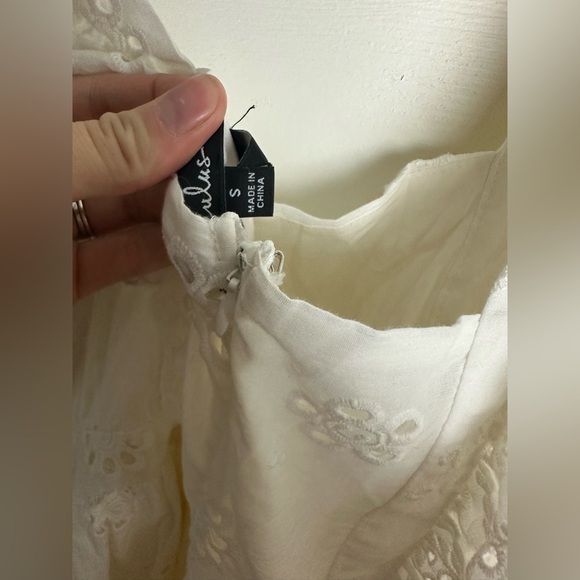 Lulus Absolutely Beautiful White Eyelet Lace Ruffled Skater Mini Dress - Picture 12 of 13